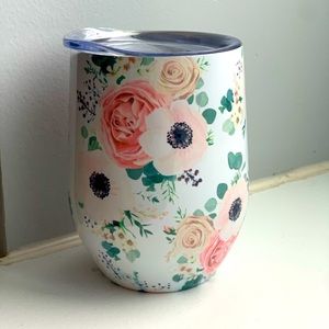 Floral Short Traveler Mug / Wine Cup - New in box!